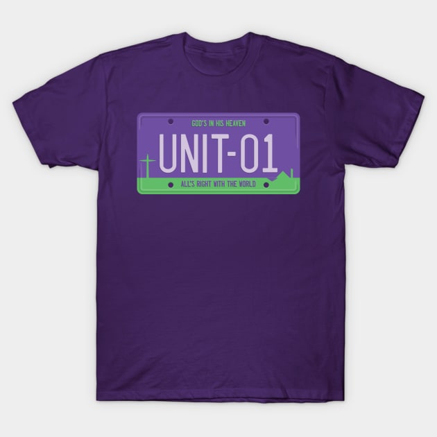 Unit 01 License Plate T-Shirt by DCLawrenceUK